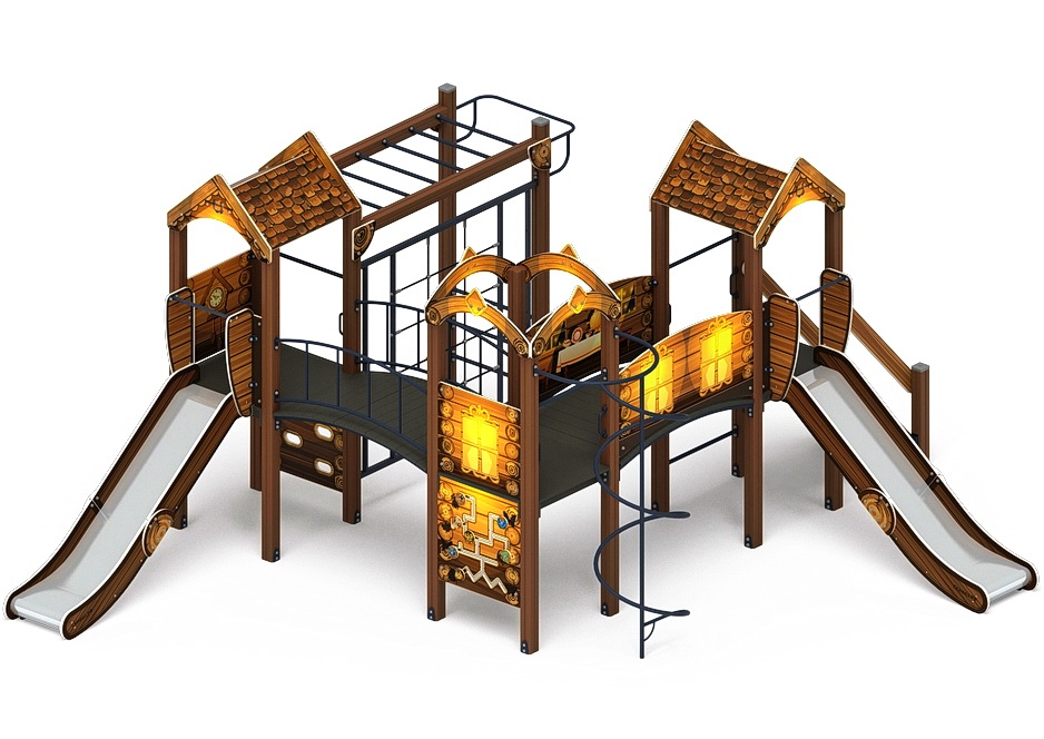 ГОРОДОК (Эко) детский игровой комплекс ДИК 2.01.3.01-02 (Н=1200)