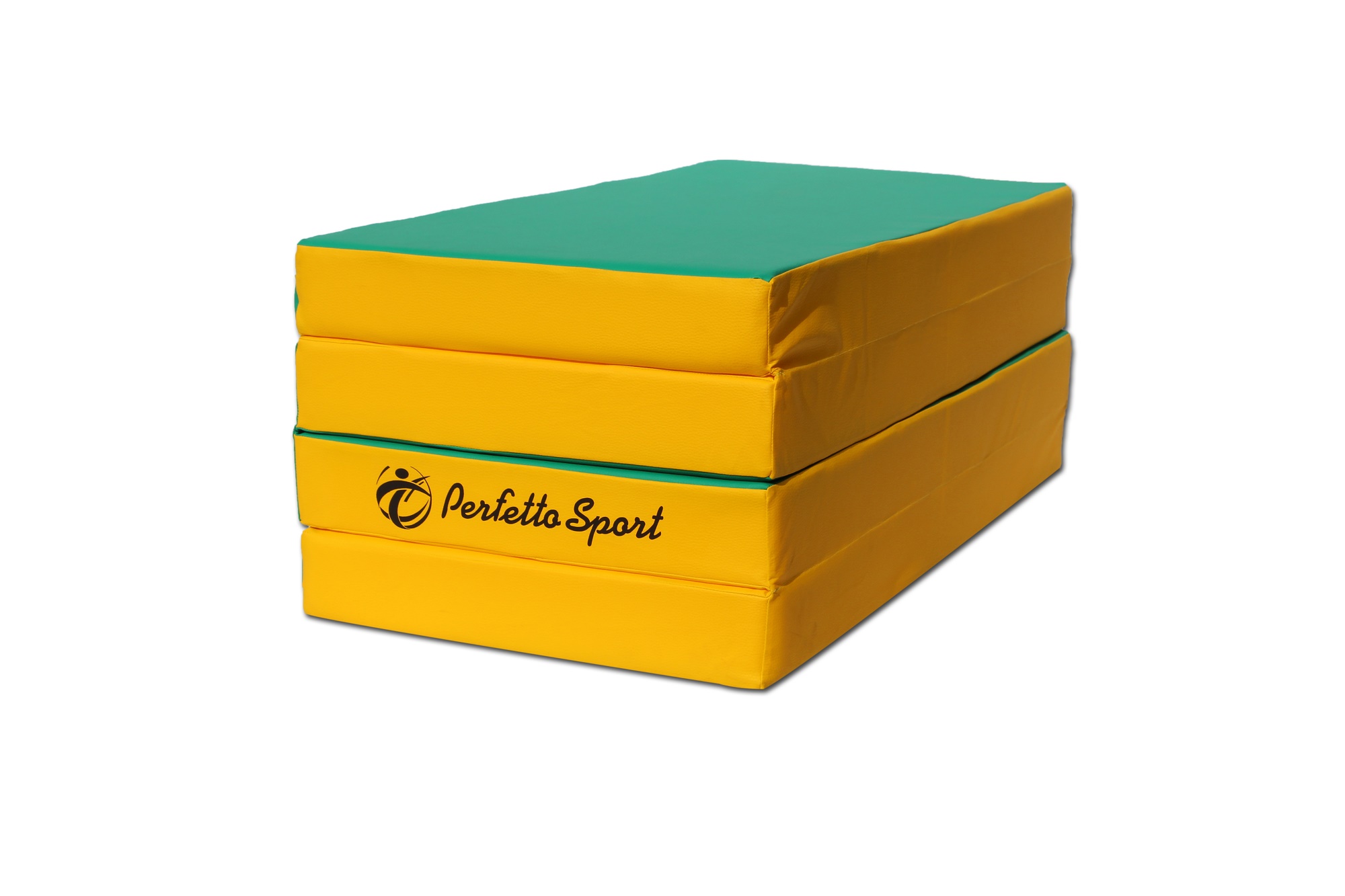 Мат № 5 (100 х 200 х 10) складной 3 сложения PERFETTO SPORT зелёно/жёлтый