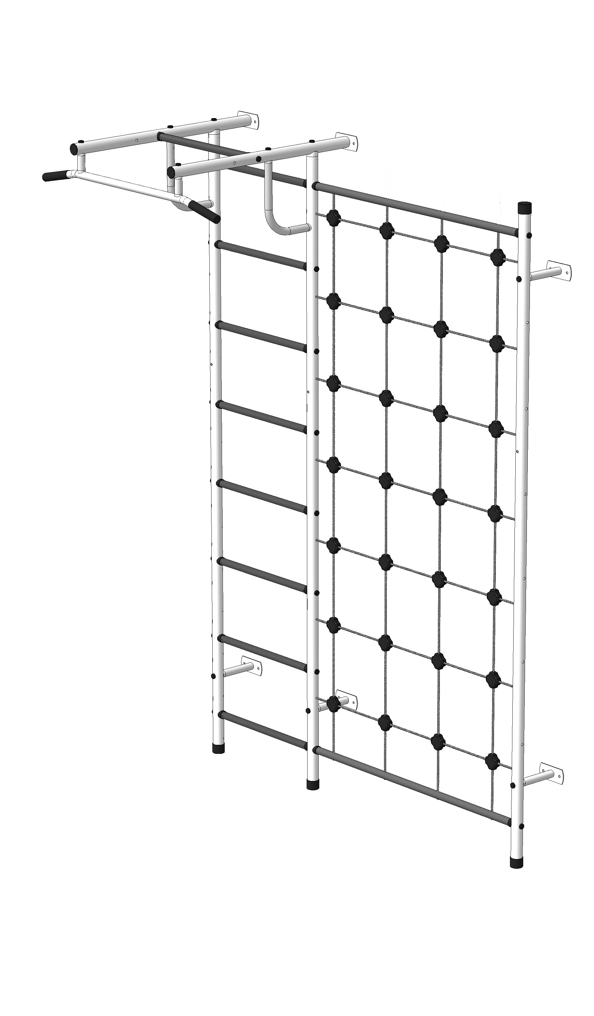 Детская шведская стенка Пионер С3СМ бело/серый