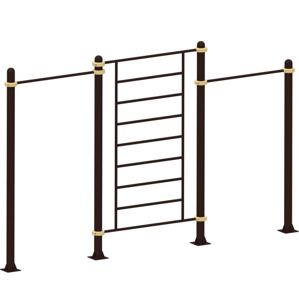 Трехсекционный комплекс шведская стенка + турник разноуровневый Air Gym YSK27