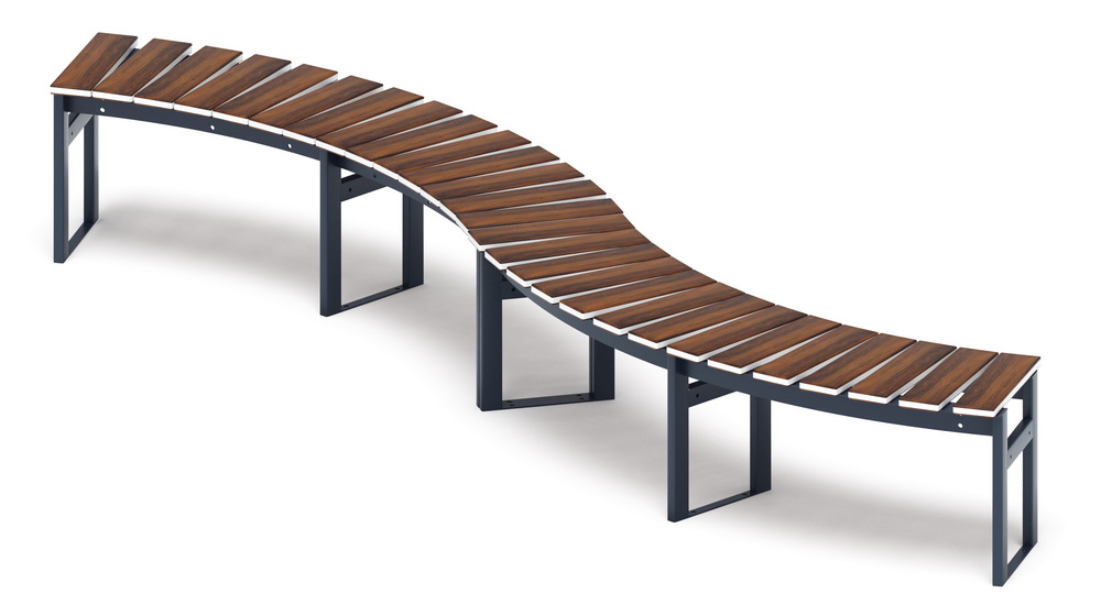 Модульная скамья радиальная (темный дуб) МФ 42.01.20