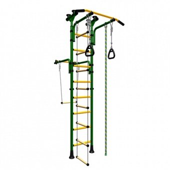 Детский спортивный комплекс ДСКМ "Олимпиец-1" (ДСКМ-2-8.06.Т1.490.01-22) обливные зелёно/жёлтый