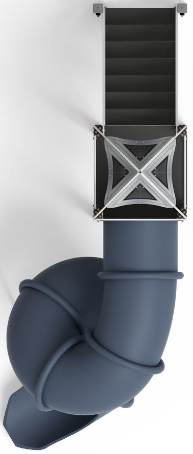 КОСМОПОРТ (Серый) горка тоннельная винтовая (H=2000) ИО 45.14.01-01