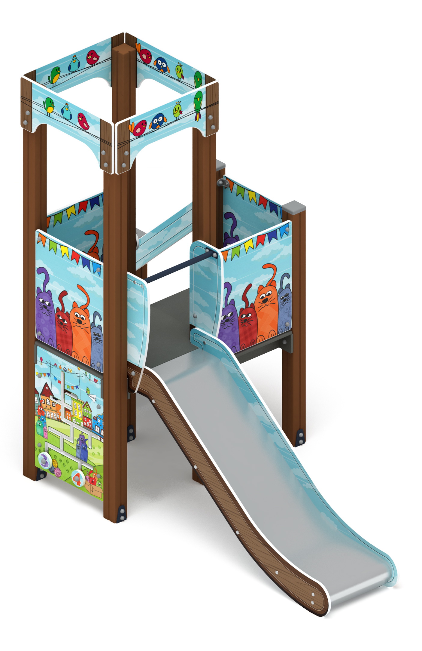 КОРОЛЕВСТВО (коты) детский игровой комплекс ДИК 1.15.01-11 (H=900)