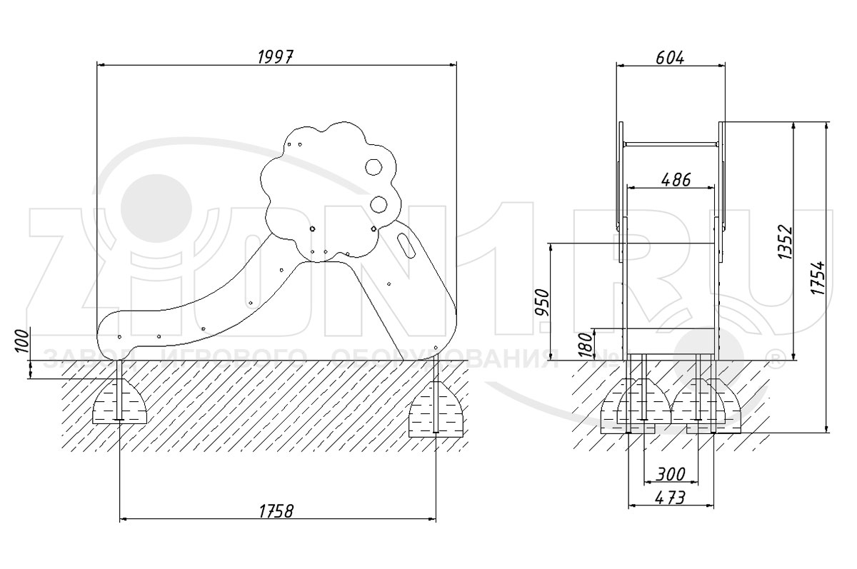 Горка детская ZION Цветик H=650 (Г042)