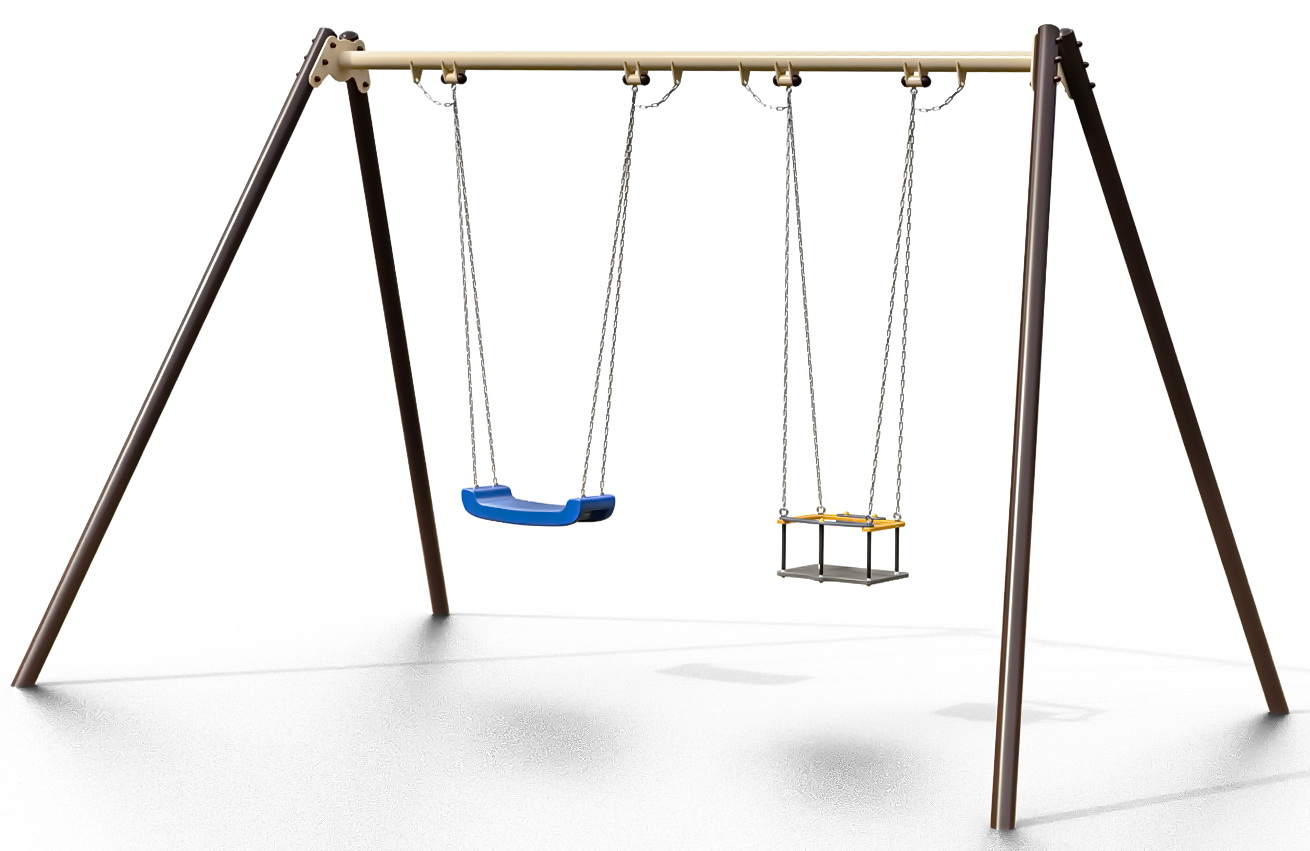 Качели двойные с сиденьем со спинкой и лодочкой Air Gym YK89LS