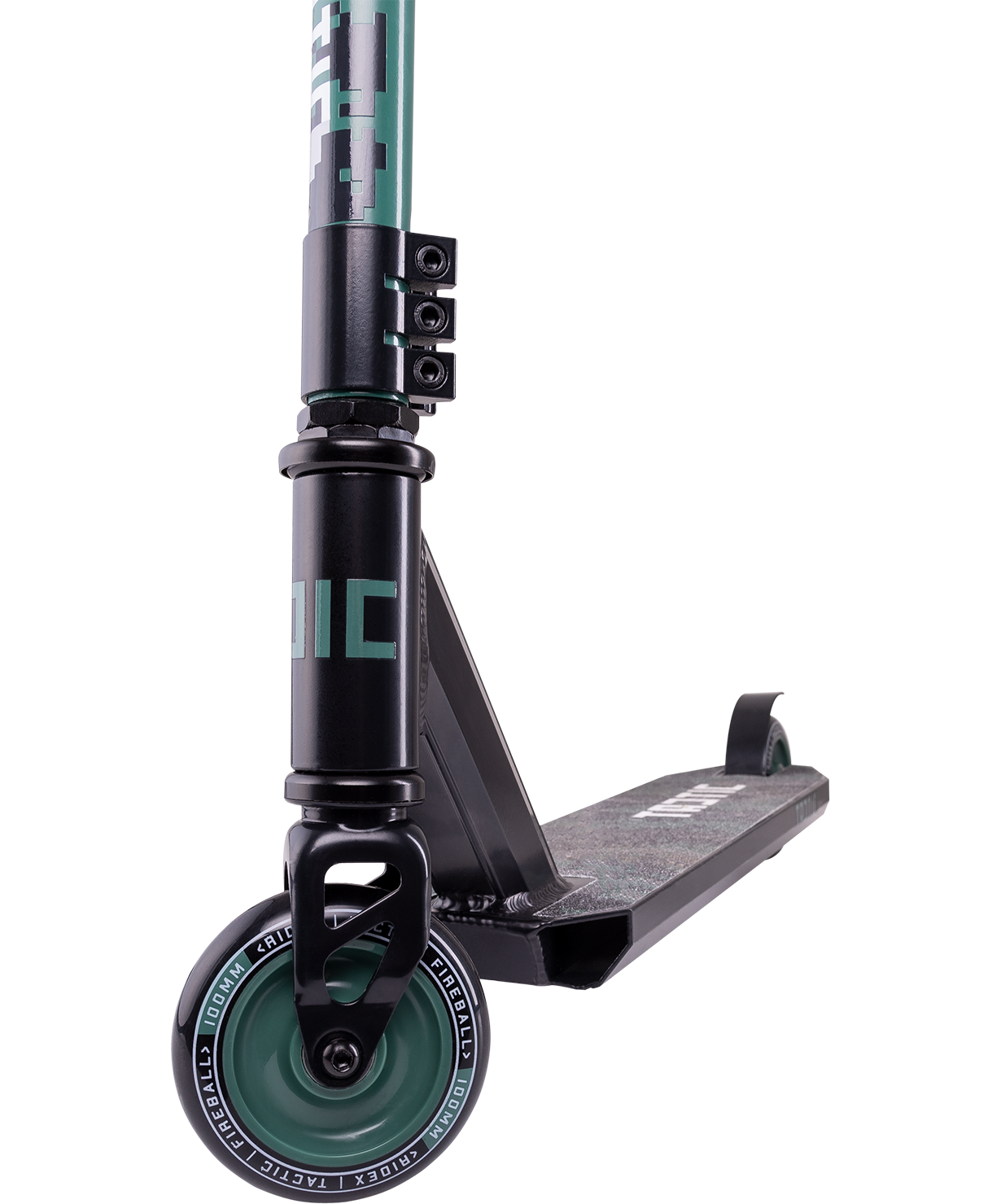 Самокат трюковый Tactic green 100 мм