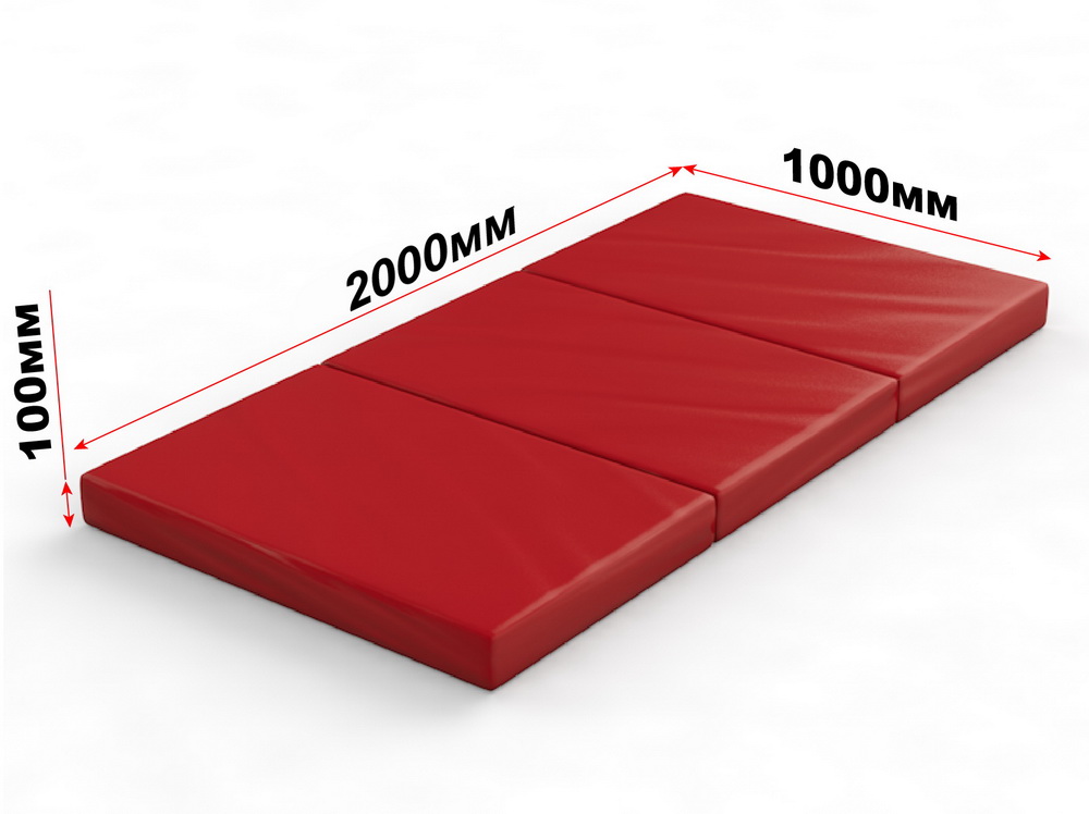 Мат гимнастический складной 2х1х0,1 м в 2 сложения