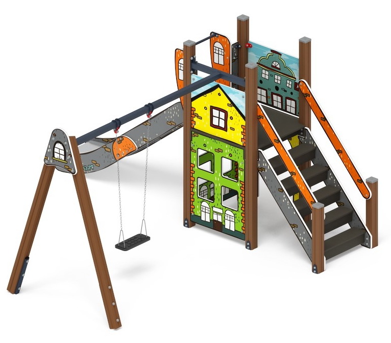 СЧАСТЛИВОЕ ДЕТСТВО (Город) детский игровой комплекс ДИК 2.01.01-01 (Н=1200)