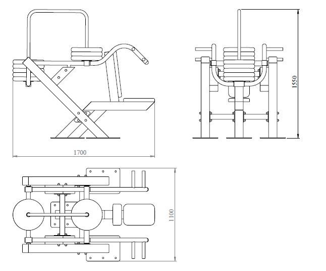 Уличный тренажер Жим вверх YTX4