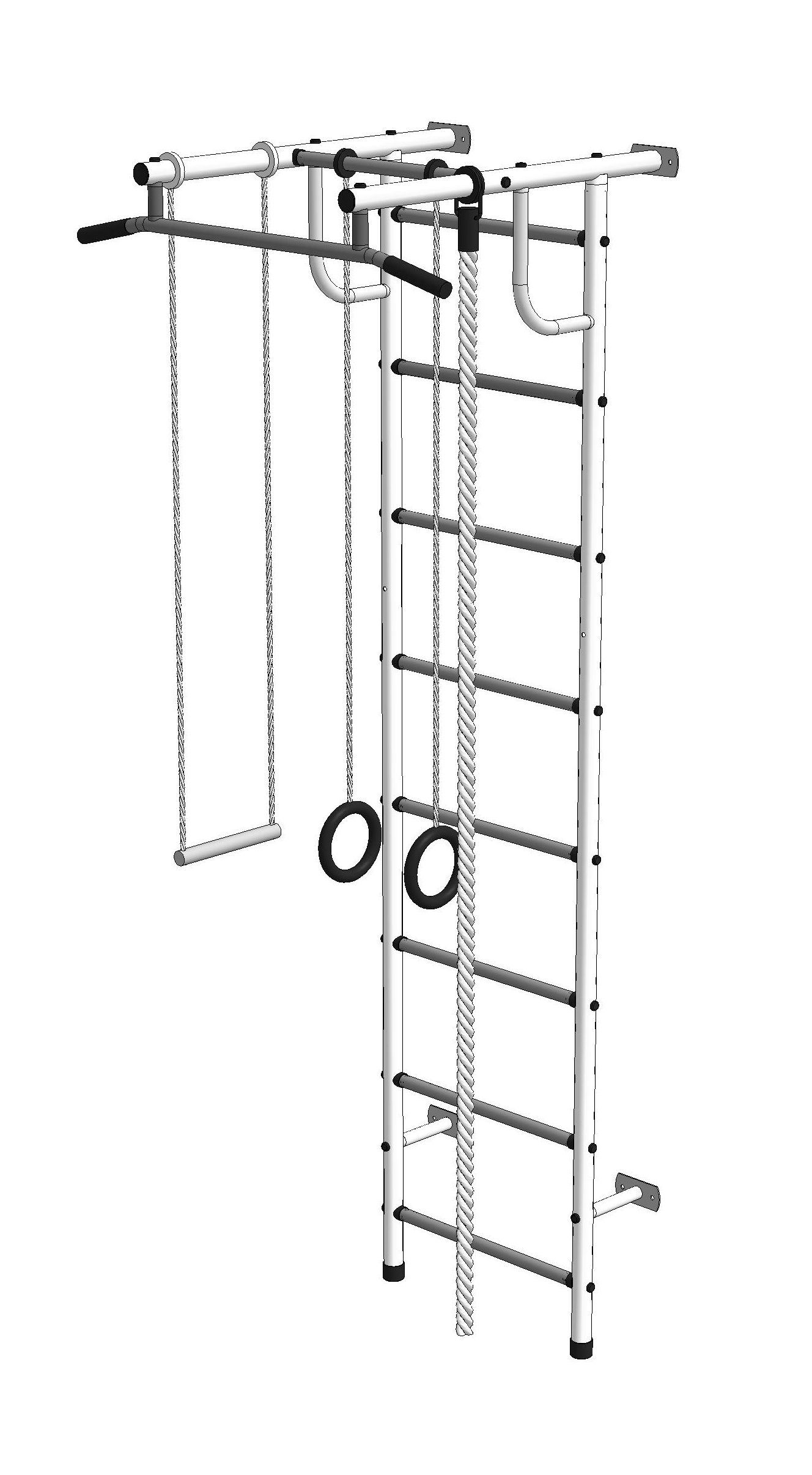 Детская шведская стенка Пионер С2Н красно/желтый