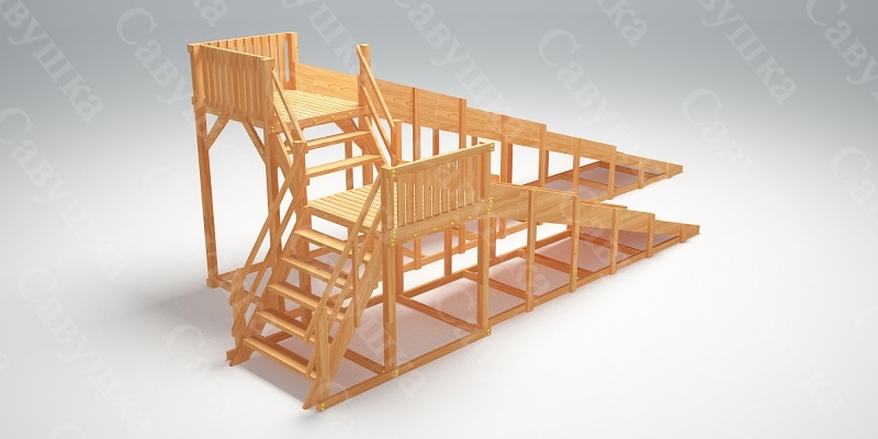 Зимняя деревянная игровая горка Савушка "Зима wood" - 7