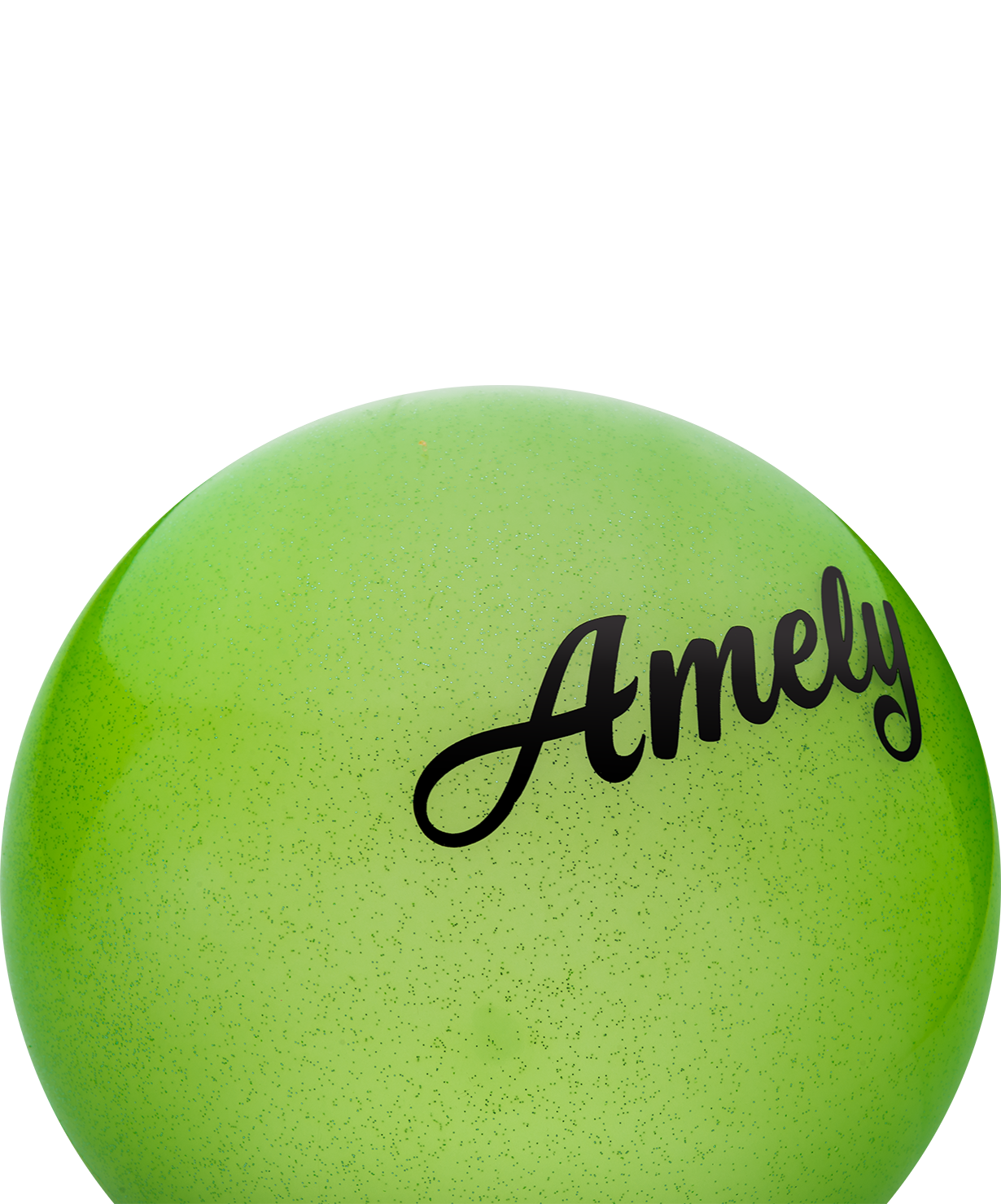 Мяч для художественной гимнастики AGB-102 19 см, зеленый, с блестками