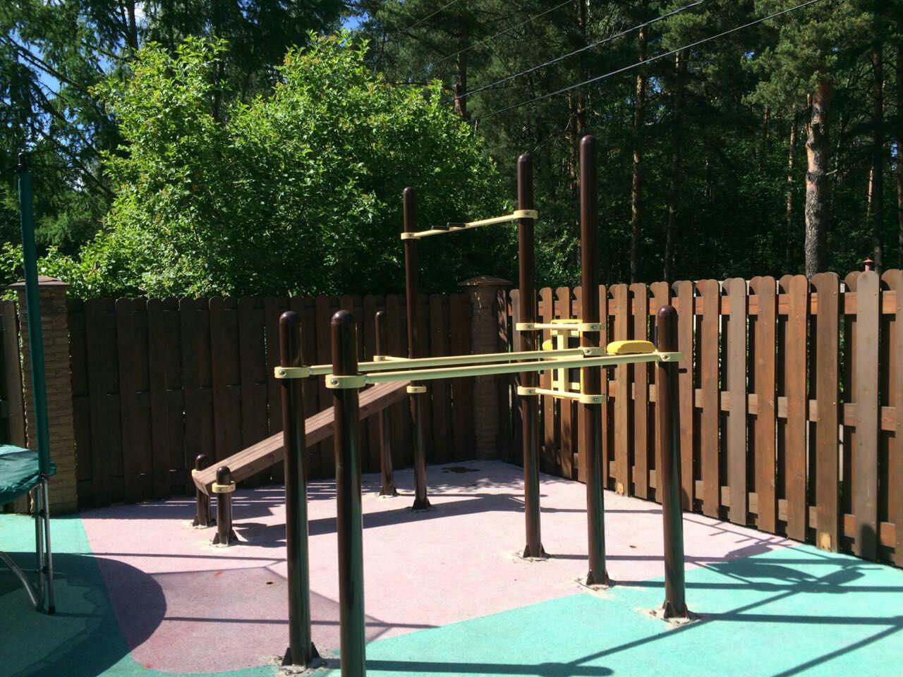 Шведская стенка, три турника и скамья для пресса (модерн.) СВС-52-М