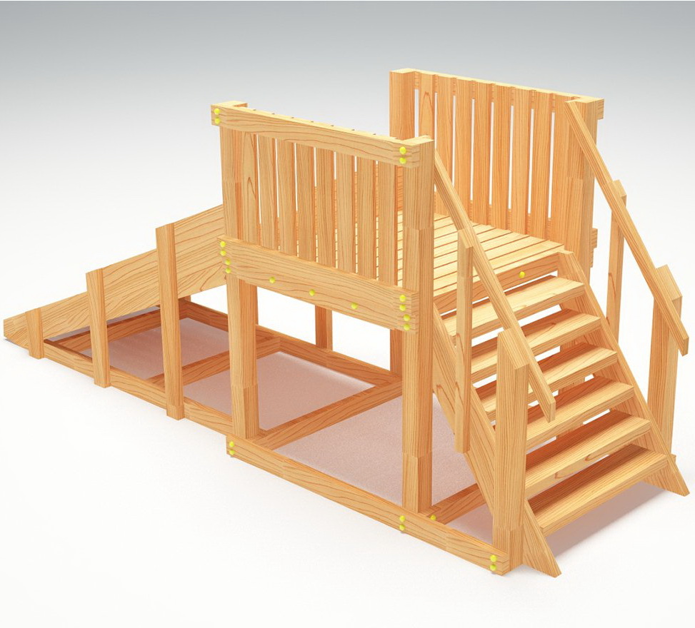 Зимняя горка ЗИМА WOOD-1 Савушка (скат 2,3 м)