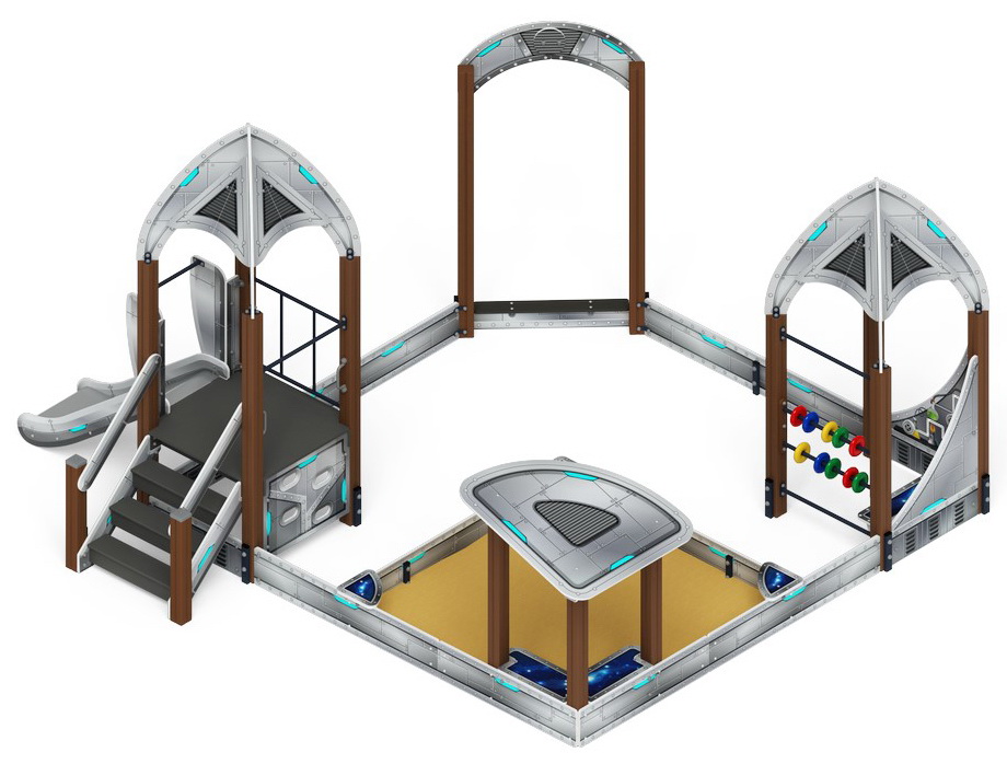 КОСМОПОРТ С ГОРКОЙ (H=750) песочный дворик (Серый) ИО 6.14.01-01