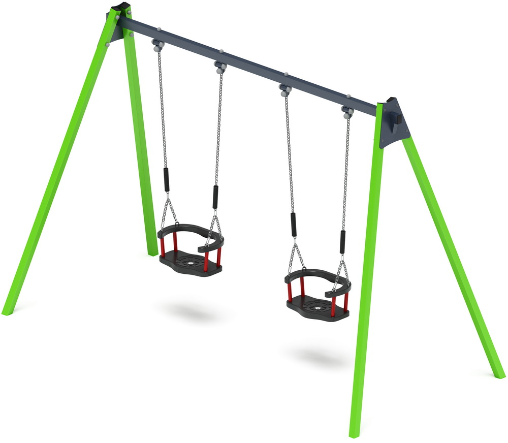 Качели М2 двойные металл ИО 12.М.01.01.03-02 (зеленый)