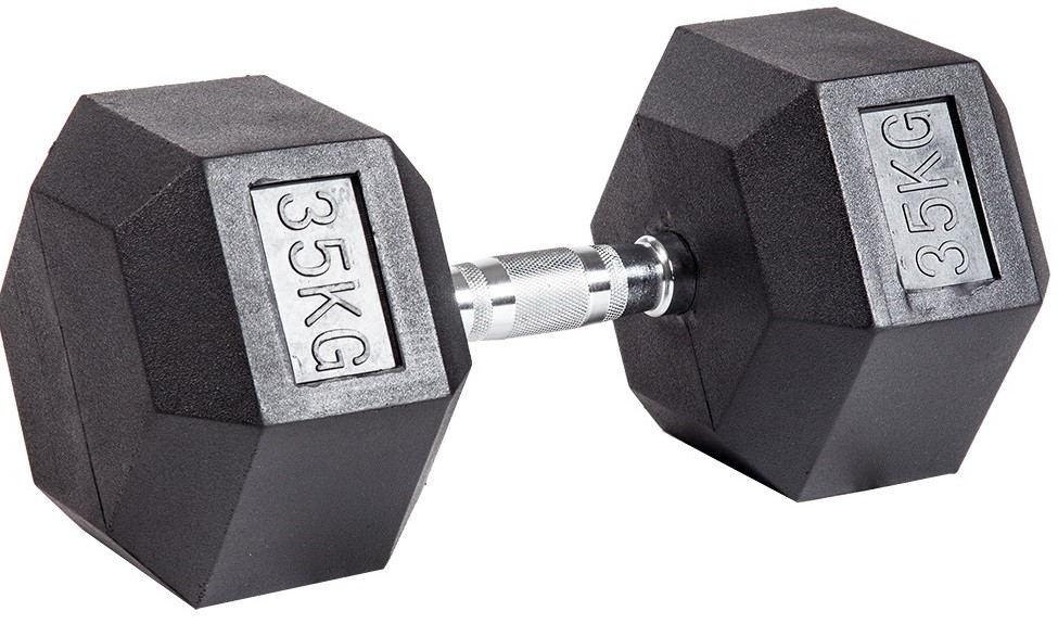 Гантель гексагональная обрезиненная 35 кг