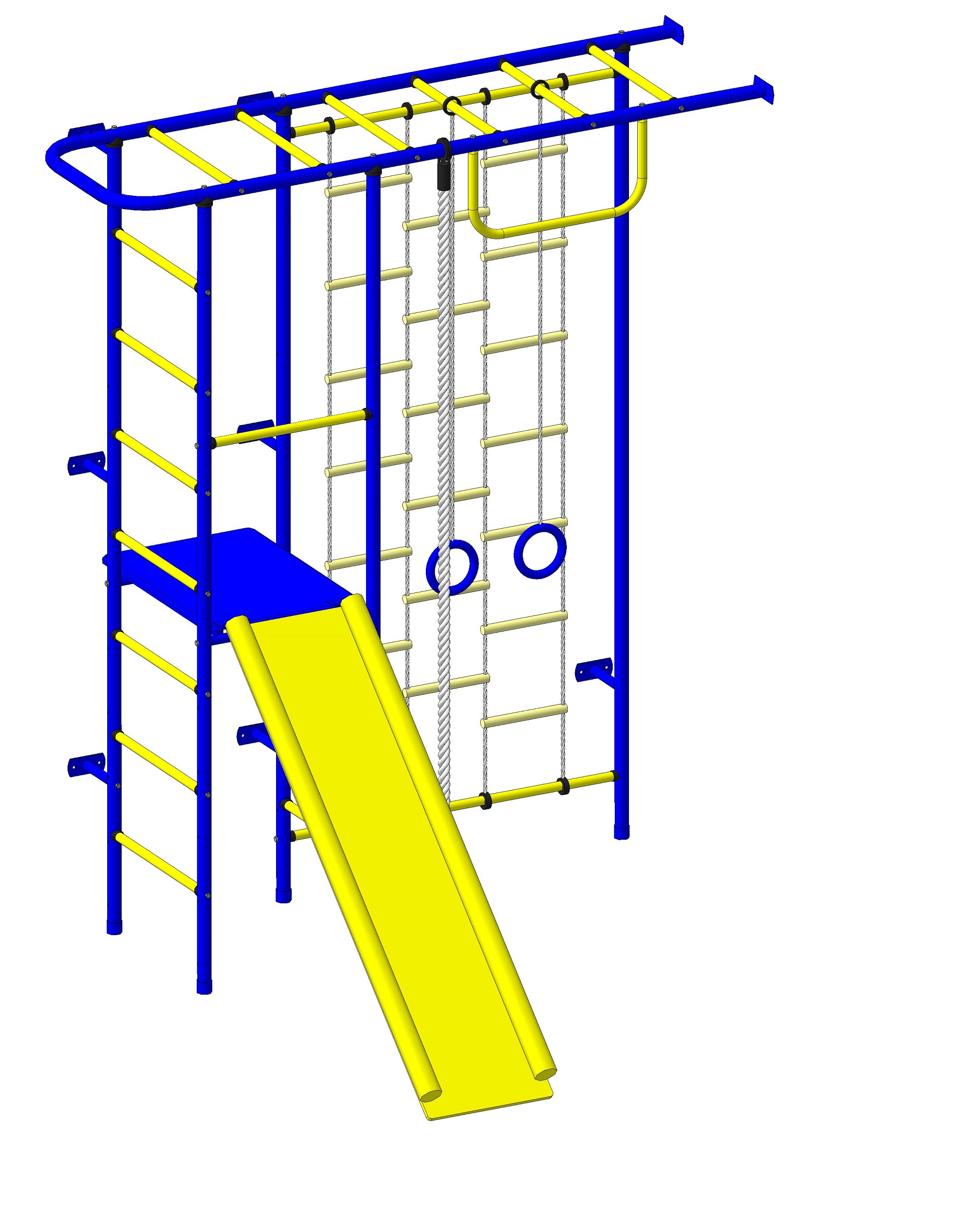 Спортивно-игровой комплекс Пионер 11ЛМ сине/жёлтый