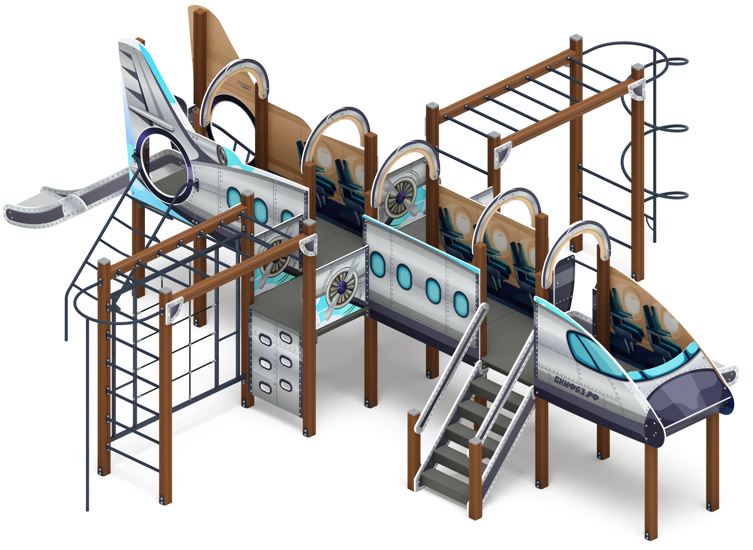 АЭРОПЛАН детский игровой комплекс ДИК 2.03.4.04-01 (H=1200)