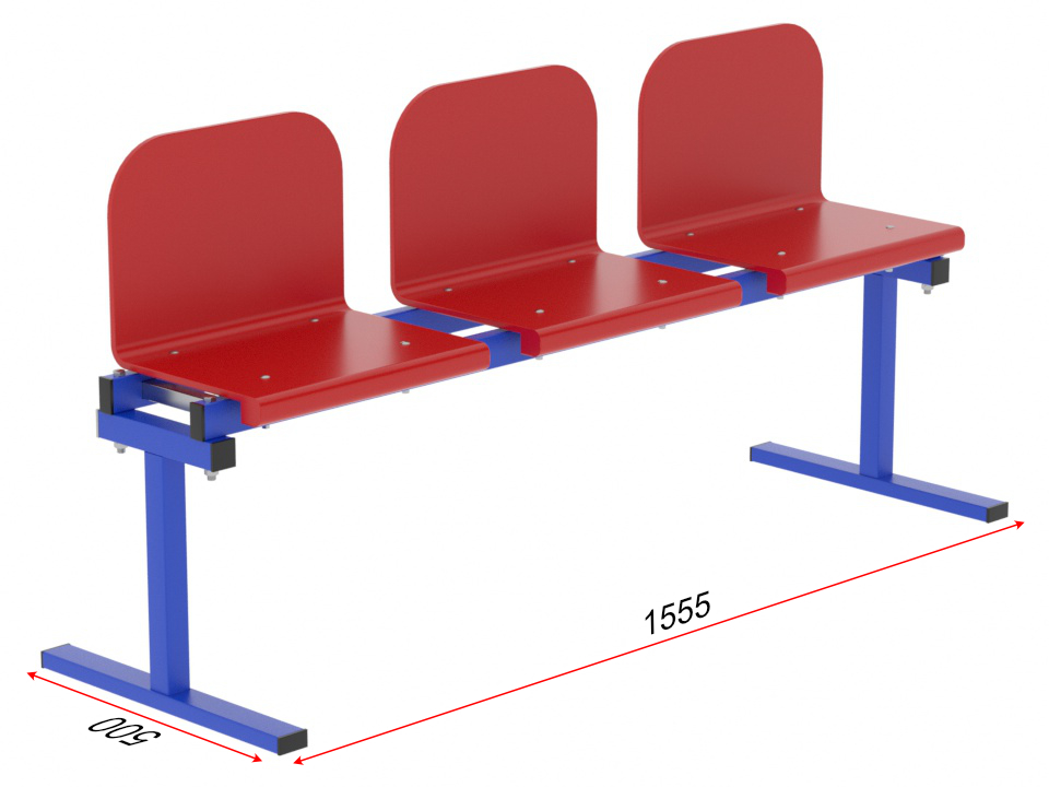 Трибуна однорядная на 3 места (20.0013)