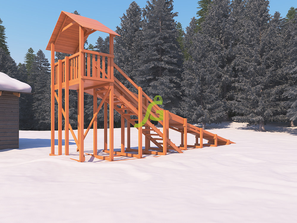 Зимняя горка Snow Fox (Домик), скат 10 метров