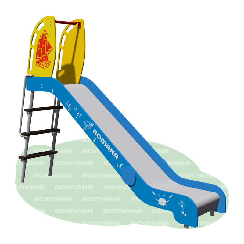 Горка h 1250, скат нержавейка, принт морской Romana 110.23.00-01