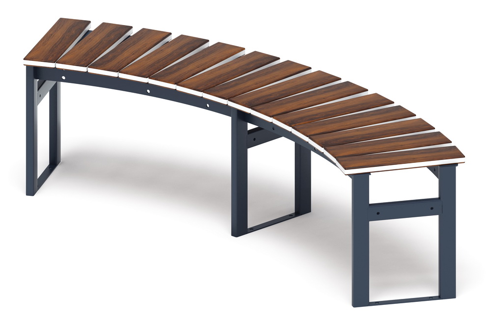 Модульная скамья радиальная (темный дуб) МФ 42.01.17