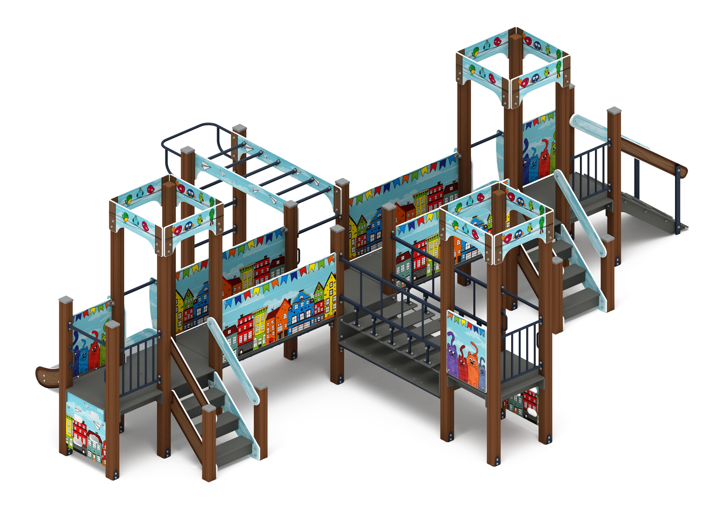 КОРОЛЕВСТВО (коты) детский игровой комплекс ДИК 1.15.05-11 (H=750)