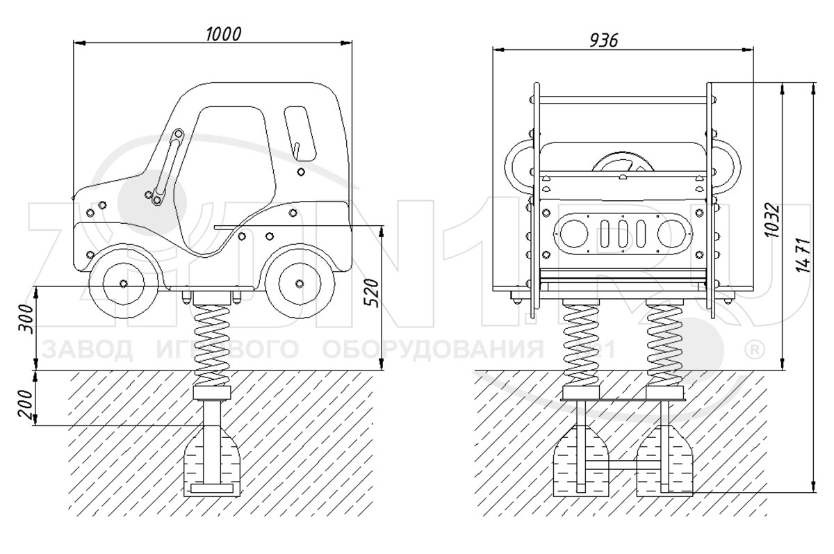 Качалка на двух пружинах ZION Джип