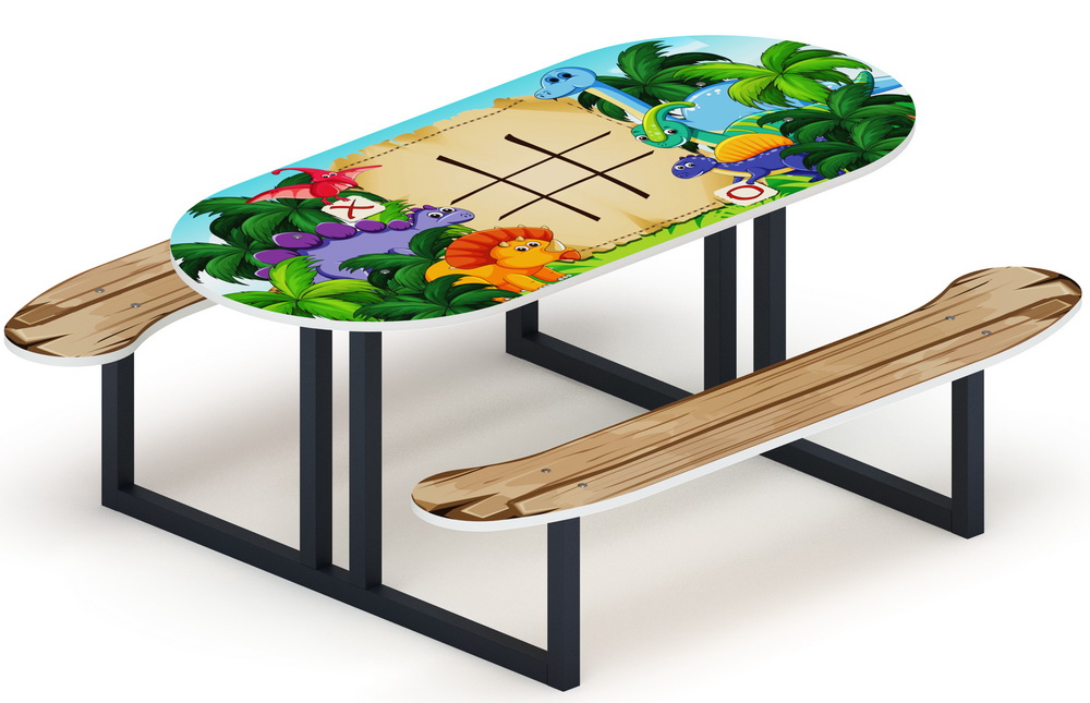 Столик детский овальный МФ 31.01.09-03 Крестики-нолики