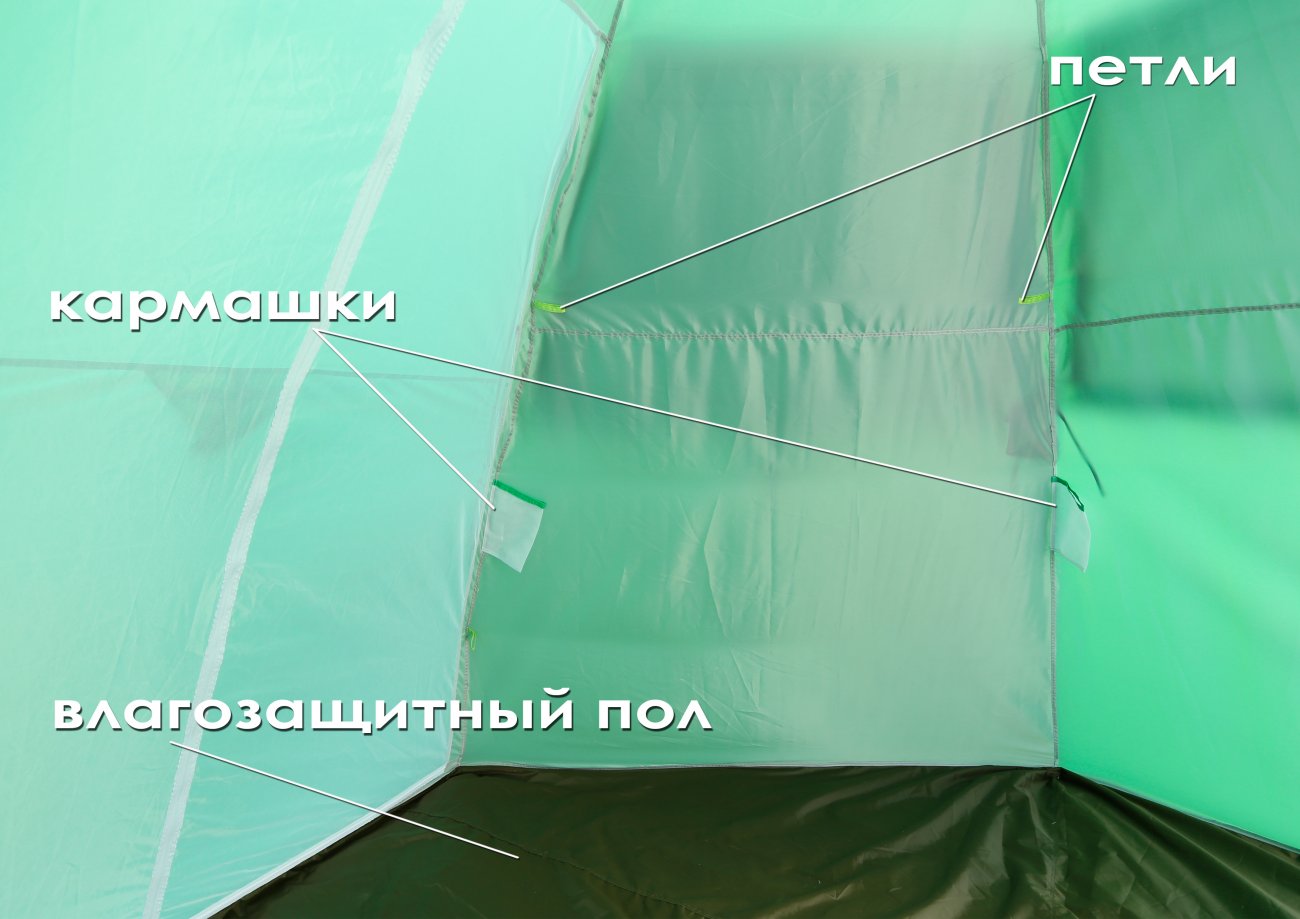Всесезонная универсальная палатка ЛОТОС 5У (легкий тент; стеклокомпозитный каркас)