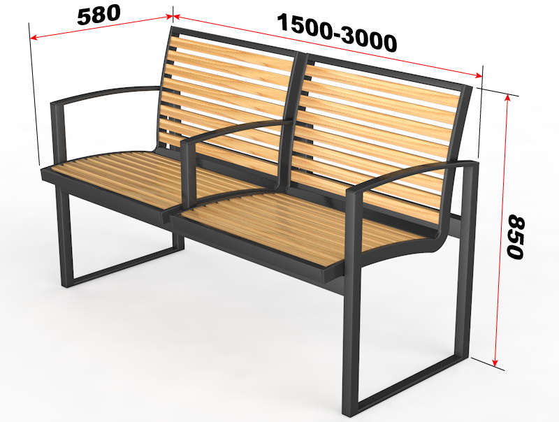 Уличная скамейка со спинкой «Барин» (14.6.5000)