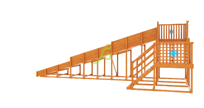 Зимняя деревянная горка Snow Fox, скат 10 м (мод. 2)