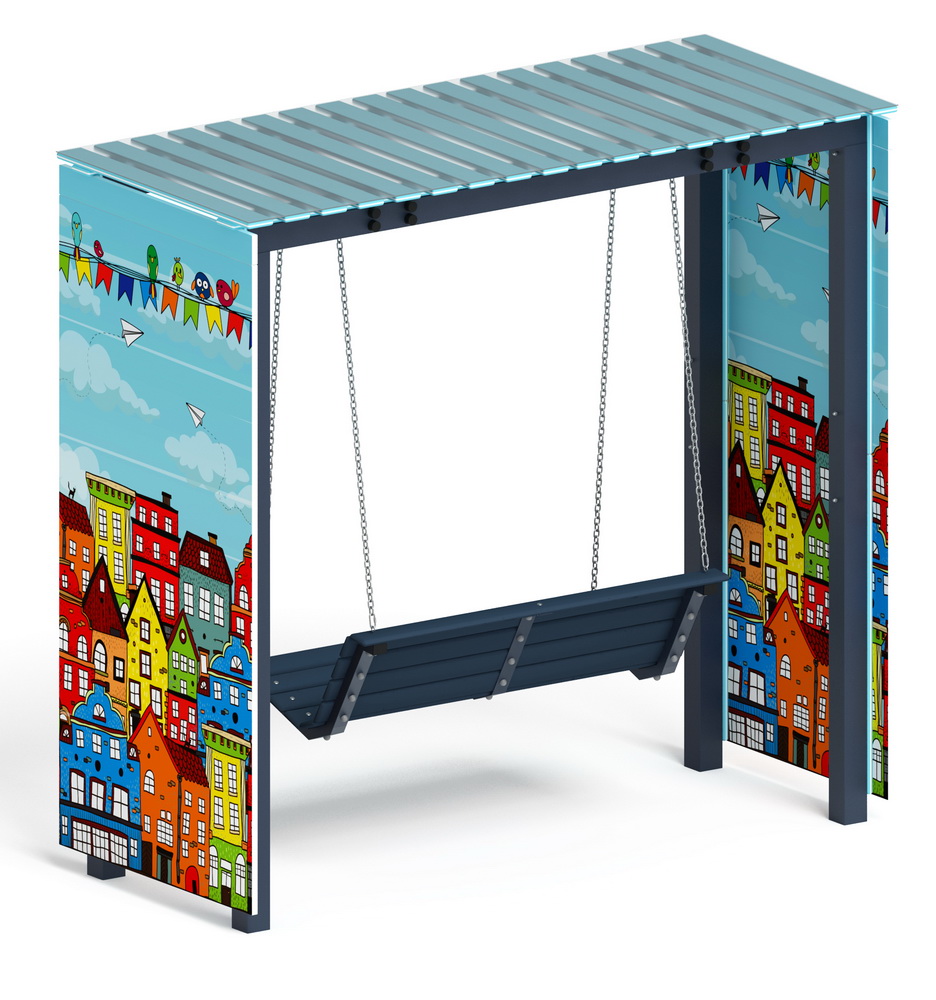 Пергола с качелями (Город) МФ 78.06.01-04 /с поликарбонатом/