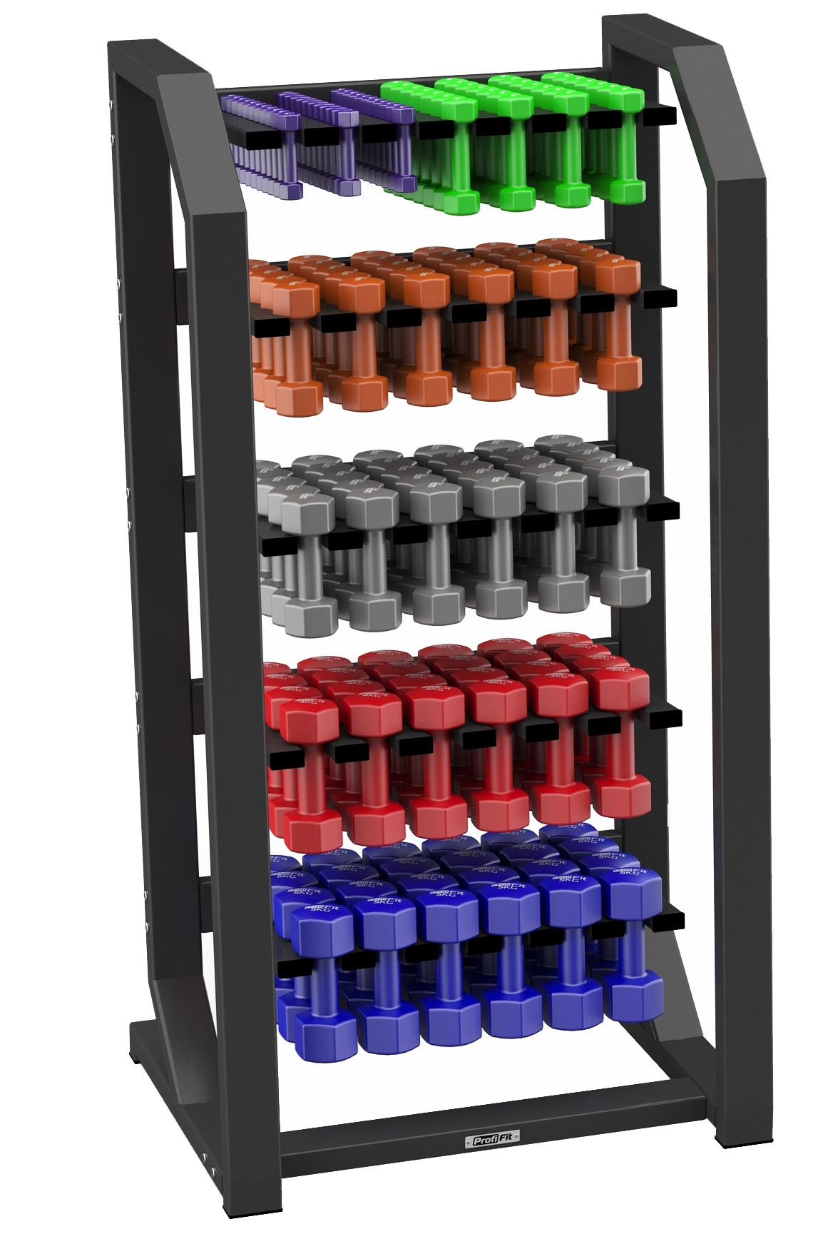 Стойка для гантелей, 60 пар гантелей