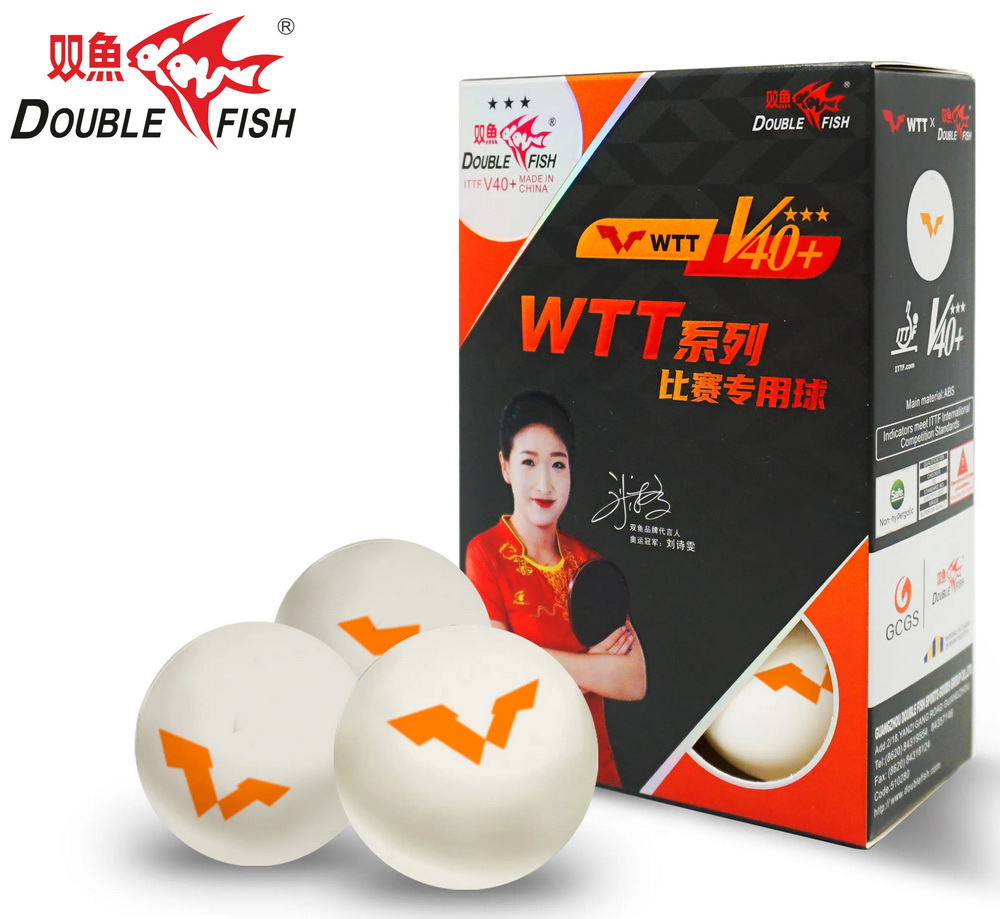Мячи для настольного тенниса DOUBLE FISH V40+ 3* WTT (6 шт.)