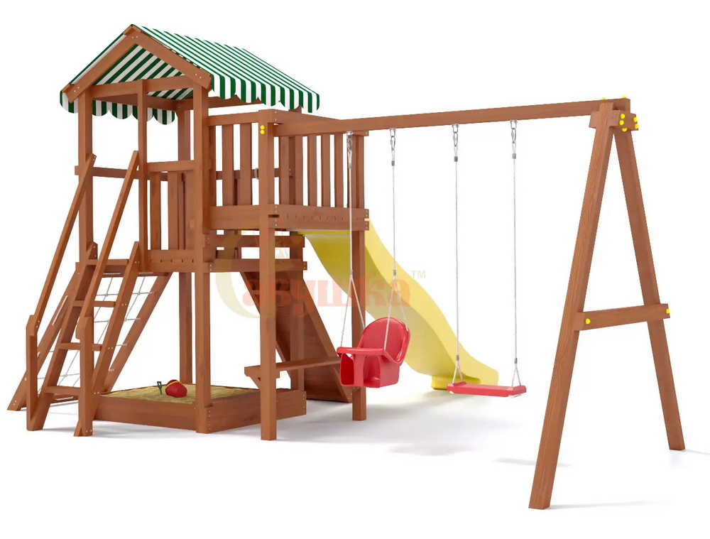 Детская площадка Савушка Мастер 2 Plus (Махагон) (горка 3 метра)
