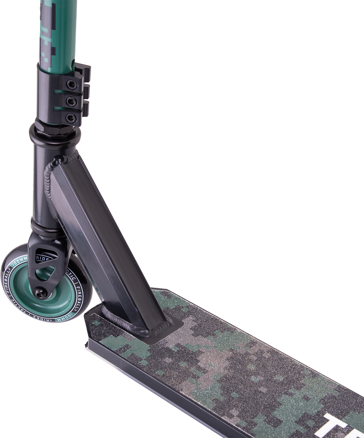 Самокат трюковый Tactic green 100 мм