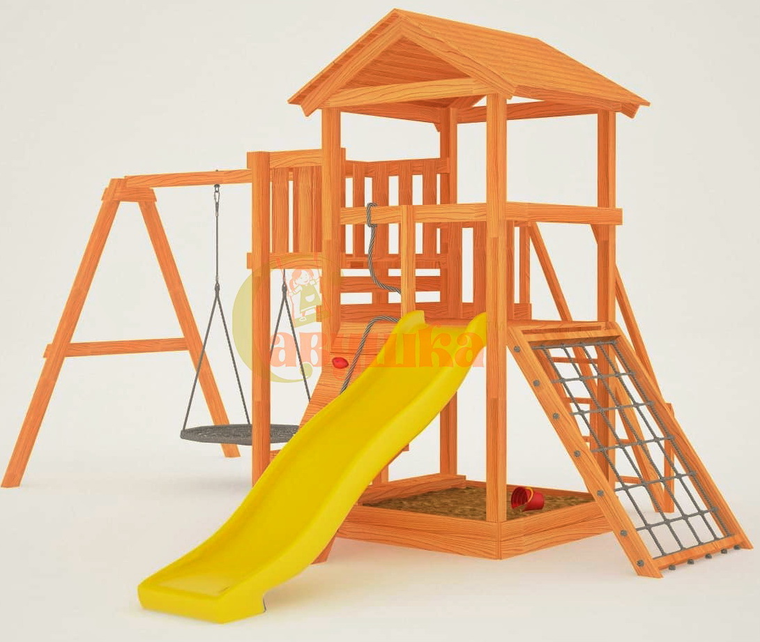 Детская площадка Савушка Мастер 2 с качелями Гнездо 1 метр