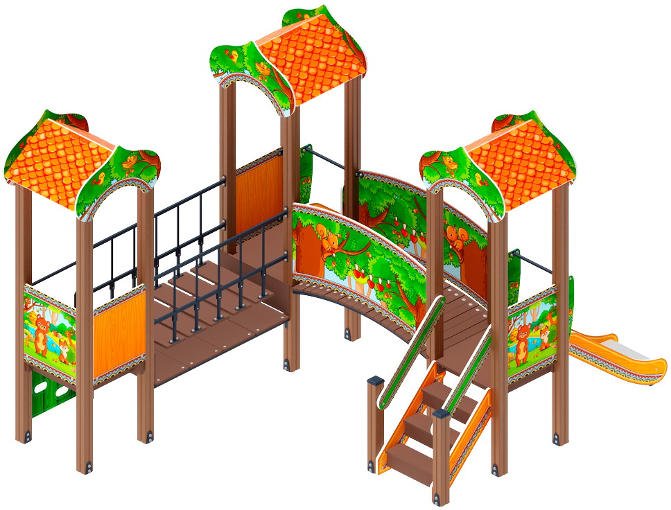 ПОЛЯНКА детский игровой комплекс ДИК 1.16.04-01 (H=750)