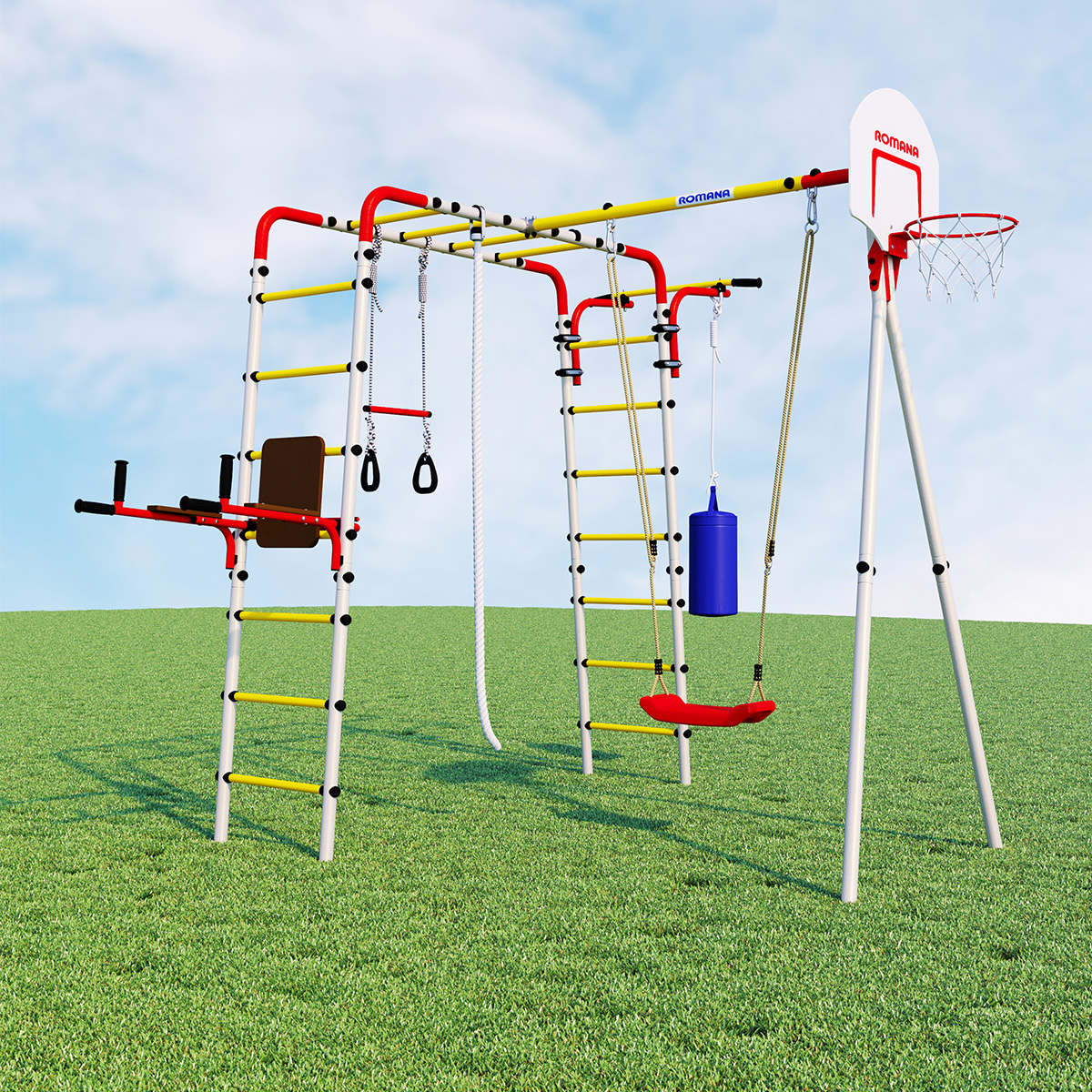 Детский спортивный комплекс для дачи FITNESS Romana 103.20.05 (пластиковые качели)