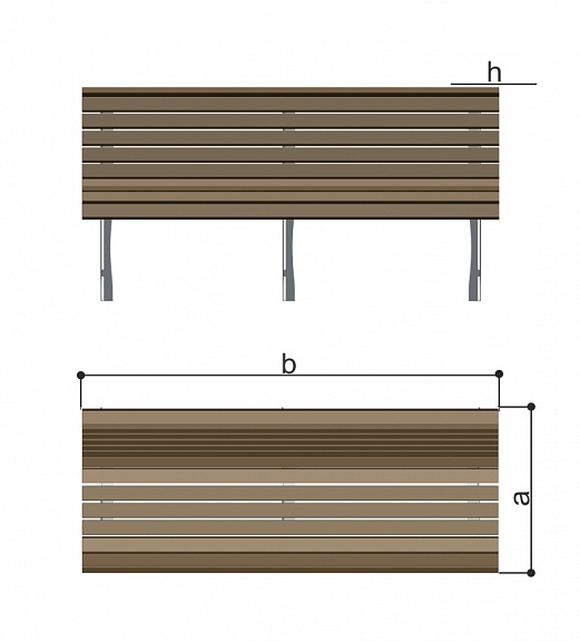Скамья парковая (брус) Romana 302.29.00