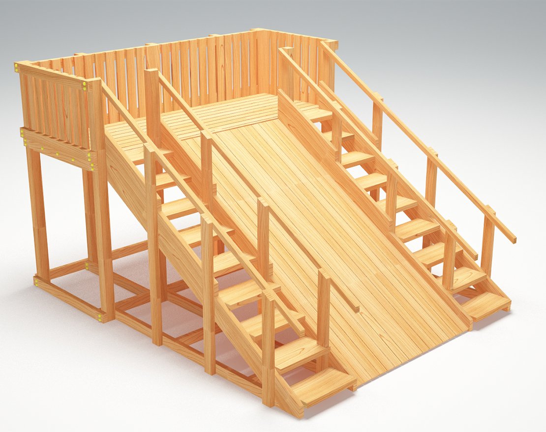Зимняя горка ЗИМА WOOD-4 Савушка (скат 3 м)