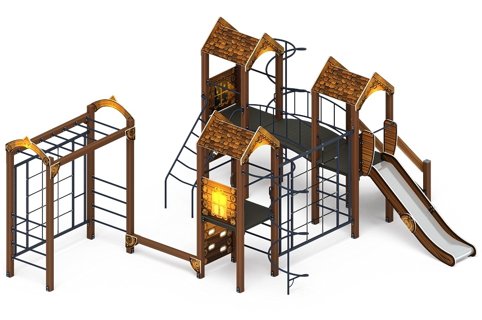 ГОРОДОК (Эко) детский игровой комплекс ДИК 2.01.3.04-02 (Н=1200)