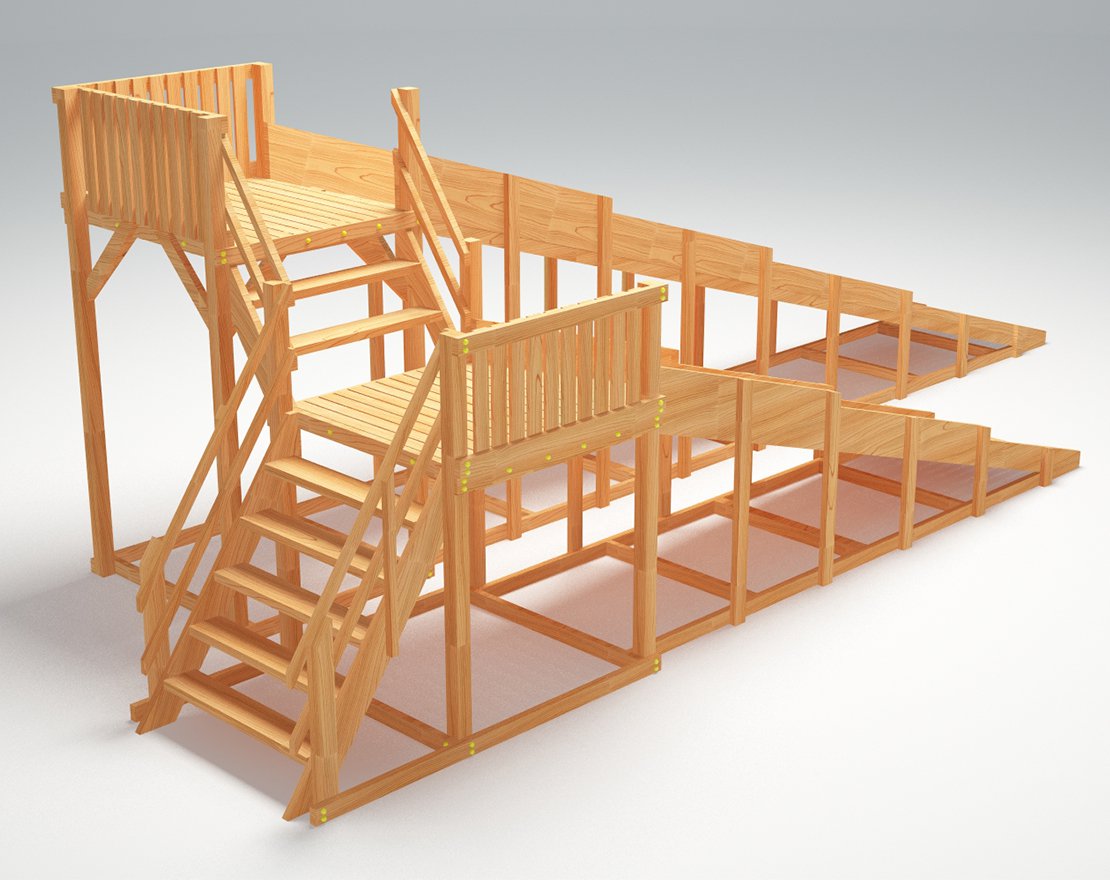 Зимняя горка ЗИМА WOOD-7 Савушка (скаты 5 и 8 м)