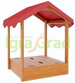 Детская деревянная песочница с тентом IgraGrad