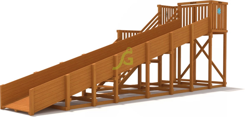 Зимняя деревянная горка Snow Fox, скат 8 м