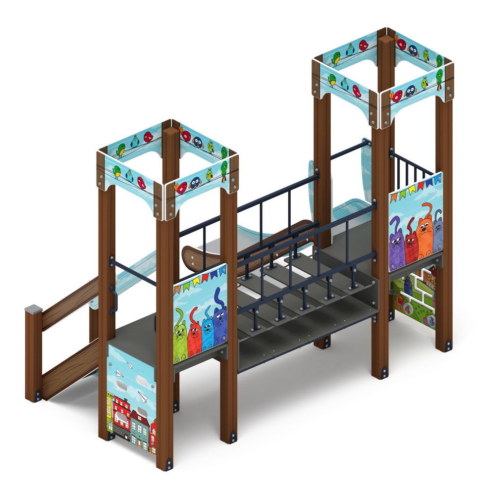 КОРОЛЕВСТВО (коты) детский игровой комплекс ДИК 1.15.07-11 (H=900)