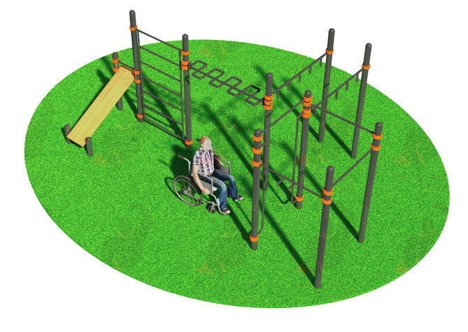 Спортивный комплекс, адаптированный для инвалидов-колясочников СВС-126-М